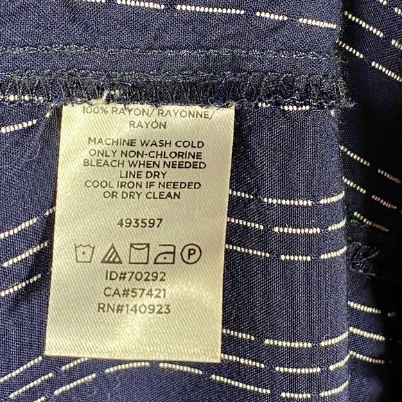 LOFT Deep Blue Striped Button Down Blouse - Picture 6 of 6